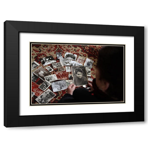 Virginity Black Modern Wood Framed Art Print with Double Matting by Lapachi, Khatuna