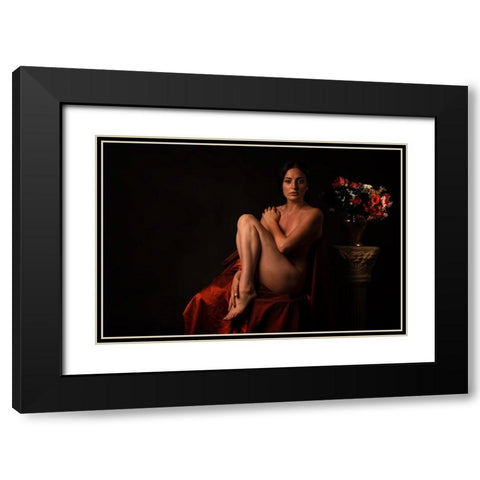 She Staring At Me Black Modern Wood Framed Art Print with Double Matting by Raskin, Moris
