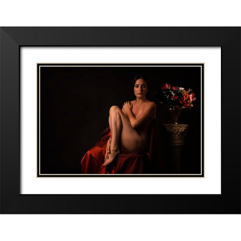 She Staring At Me Black Modern Wood Framed Art Print with Double Matting by Raskin, Moris