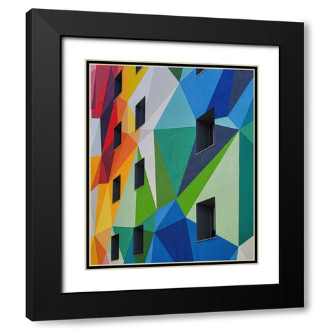ORIGAMI Black Modern Wood Framed Art Print with Double Matting by Cedron, Mabel