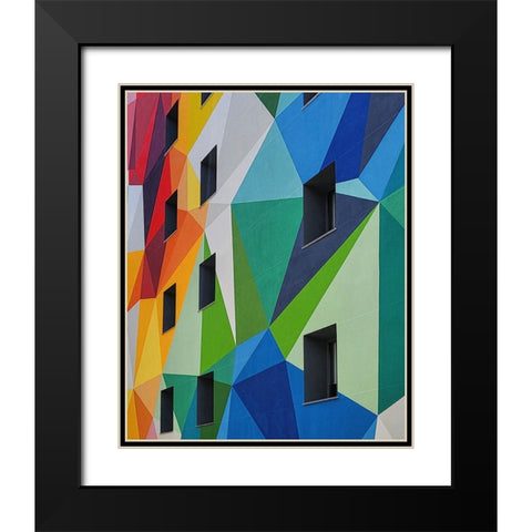 ORIGAMI Black Modern Wood Framed Art Print with Double Matting by Cedron, Mabel