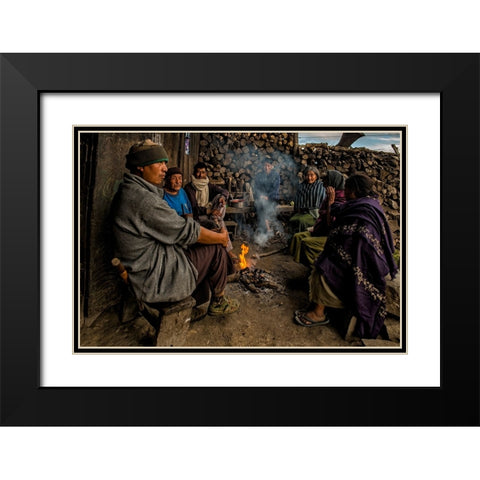 Rice Wine Bar Black Modern Wood Framed Art Print with Double Matting by Golani, Aharon