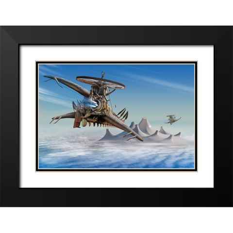 Air Pursuit Black Modern Wood Framed Art Print with Double Matting by Penchev, Radoslav