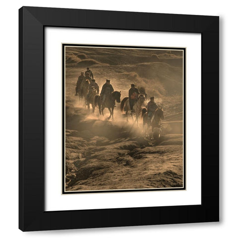 Wanderer Black Modern Wood Framed Art Print with Double Matting by Mikael, Fira