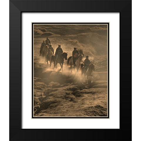 Wanderer Black Modern Wood Framed Art Print with Double Matting by Mikael, Fira