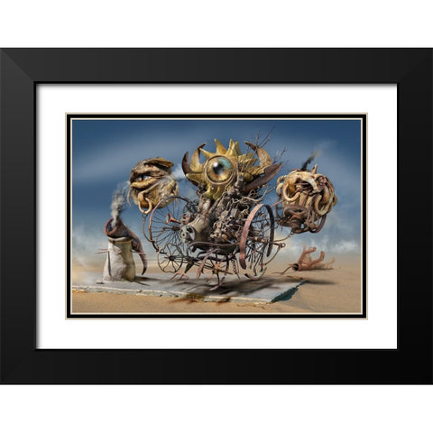 Beyond The Barrier Of Time Black Modern Wood Framed Art Print with Double Matting by Penchev, Radoslav