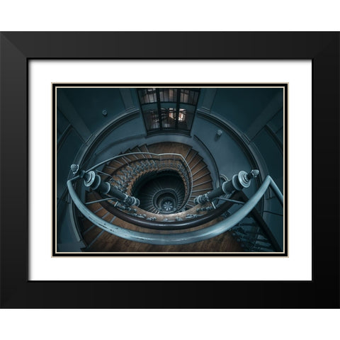 Swirl Black Modern Wood Framed Art Print with Double Matting by Derangowski, Lukasz