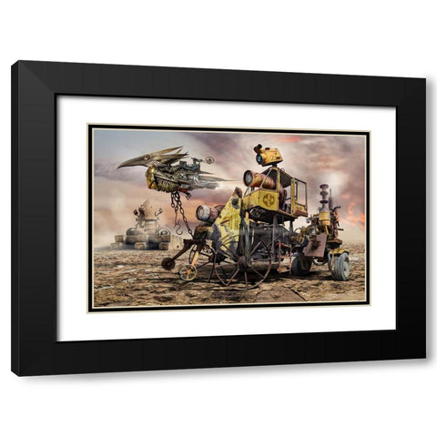 Exploring Misty Valley Black Modern Wood Framed Art Print with Double Matting by Penchev, Radoslav