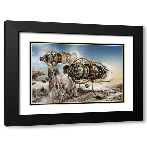 A Memory From The Future Black Modern Wood Framed Art Print with Double Matting by Penchev, Radoslav