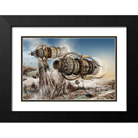 A Memory From The Future Black Modern Wood Framed Art Print with Double Matting by Penchev, Radoslav