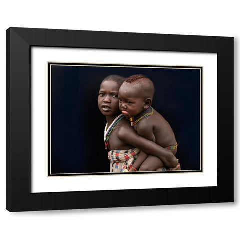 Fraternal Love Black Modern Wood Framed Art Print with Double Matting by Wiener, Iris