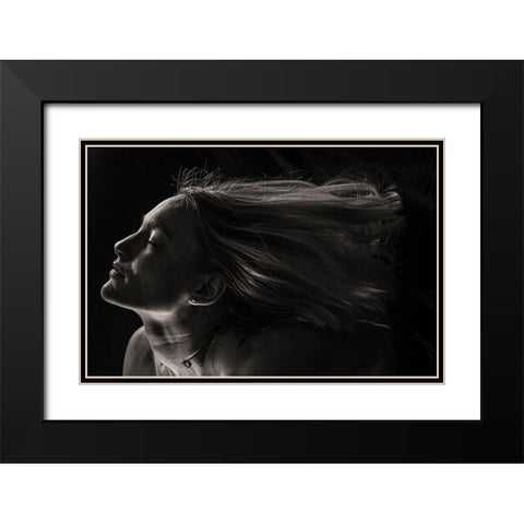 Portret Black Modern Wood Framed Art Print with Double Matting by Esto, Darija