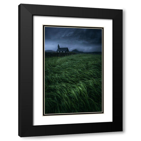 Lonely in the storm Black Modern Wood Framed Art Print with Double Matting by Daut, Remo