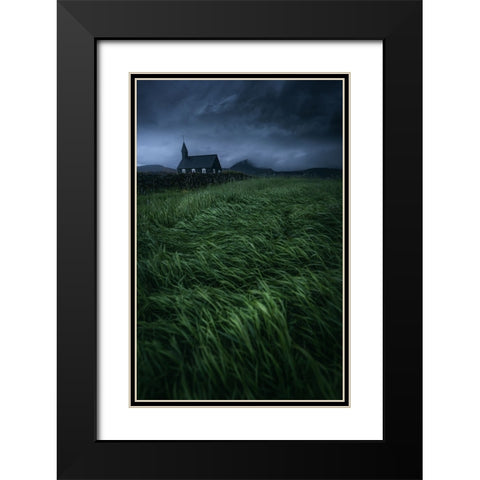 Lonely in the storm Black Modern Wood Framed Art Print with Double Matting by Daut, Remo