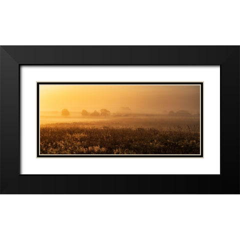 MorningMood Black Modern Wood Framed Art Print with Double Matting by Mus, Jurgen