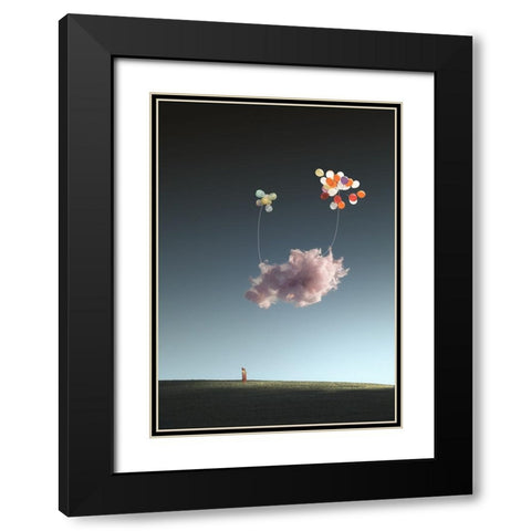 Silent World Black Modern Wood Framed Art Print with Double Matting by CVV