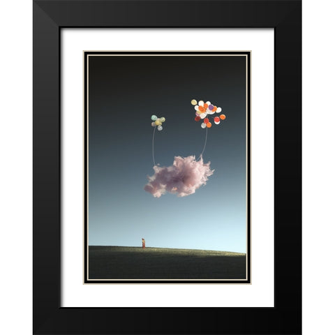 Silent World Black Modern Wood Framed Art Print with Double Matting by CVV