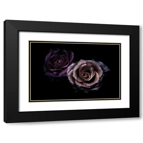 Roses Black Modern Wood Framed Art Print with Double Matting by Julie, Angel
