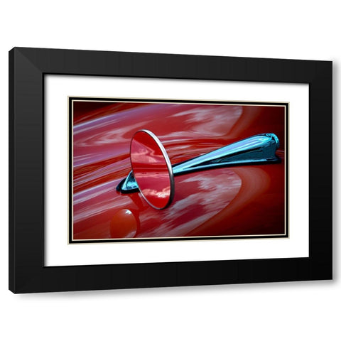 Rear view mirror Black Modern Wood Framed Art Print with Double Matting by Ruckert, Stephan