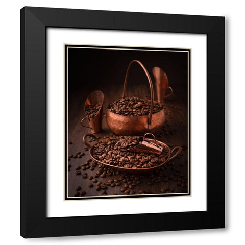 Roasted coffee Black Modern Wood Framed Art Print with Double Matting by Perfoncio, Margareth