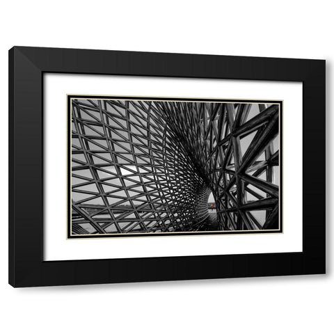 Steel structure building 6 Black Modern Wood Framed Art Print with Double Matting by Konglingming