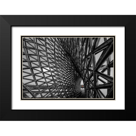 Steel structure building 6 Black Modern Wood Framed Art Print with Double Matting by Konglingming