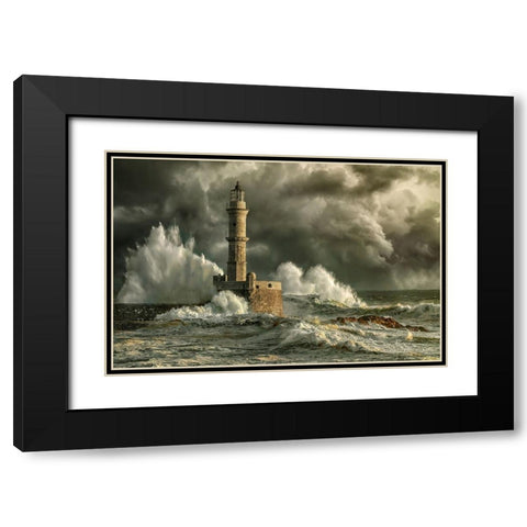 ChaniaStorm Black Modern Wood Framed Art Print with Double Matting by Egger, Marcel