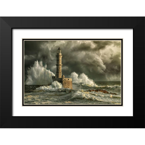 ChaniaStorm Black Modern Wood Framed Art Print with Double Matting by Egger, Marcel