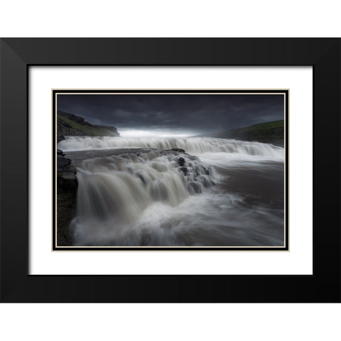 Flows II Black Modern Wood Framed Art Print with Double Matting by Parejo, Jose