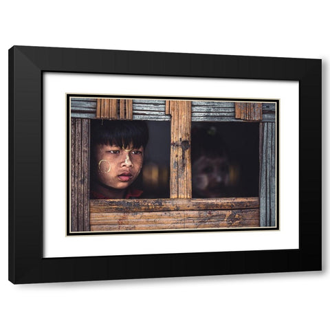 Look Through The Window Black Modern Wood Framed Art Print with Double Matting by Tagliarino, Marco