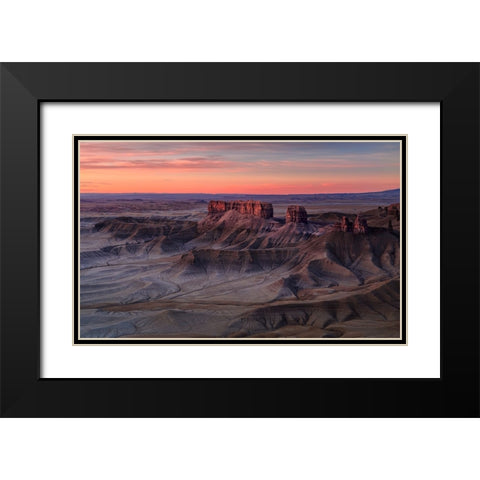 Morning Of Wild Land Black Modern Wood Framed Art Print with Double Matting by Jin, Jie