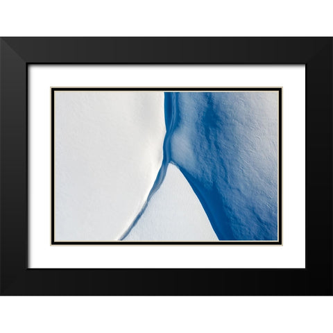 White And Blue Black Modern Wood Framed Art Print with Double Matting by Xu, Mei