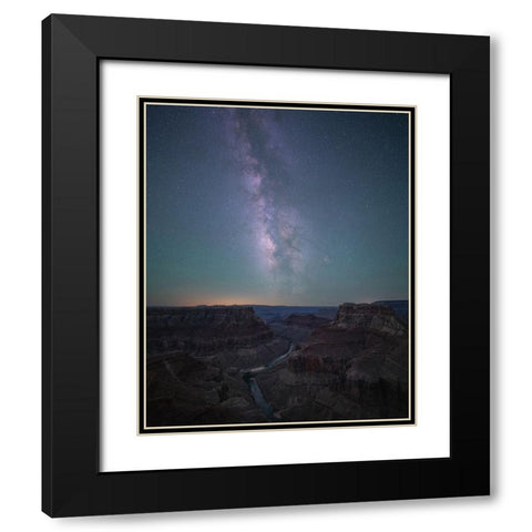 Grand Canyon and Milky Way Black Modern Wood Framed Art Print with Double Matting by Wei, Willa