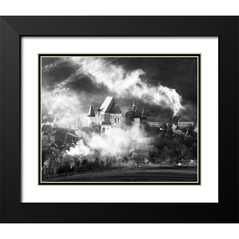Biertan Black Modern Wood Framed Art Print with Double Matting by Prioteasa, Sebastian