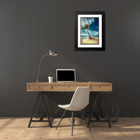 All I need is a palm tree and a cool breeze Black Modern Wood Framed Art Print with Double Matting by Bolgov (Axe), Ruslan