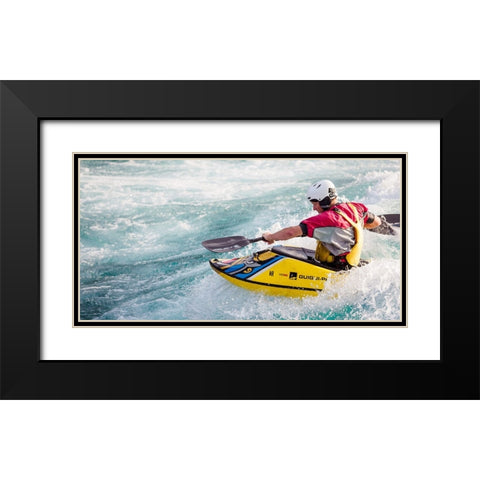 Action In Water Black Modern Wood Framed Art Print with Double Matting by Grop, Serge