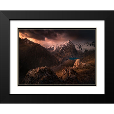 Blue Lagoon II Black Modern Wood Framed Art Print with Double Matting by Nienartowicz, Karol