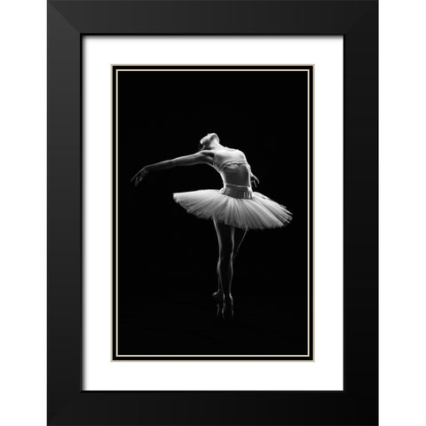Ballet in the dark Black Modern Wood Framed Art Print with Double Matting by Suntiniwat, Pattanawit