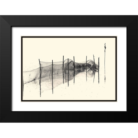 Fish Trap Bw Black Modern Wood Framed Art Print with Double Matting by Balzer, Bodo