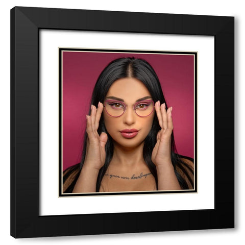 Eyewear Makeup Black Modern Wood Framed Art Print with Double Matting by Rozenberg Sherez, Ifat