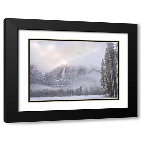 Yosemite Falls Black Modern Wood Framed Art Print with Double Matting by Iqbal, Syed
