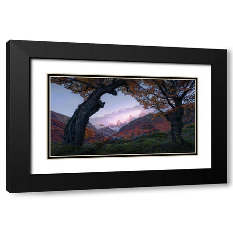 Sunset From Window Black Modern Wood Framed Art Print with Double Matting by Xu, Leah