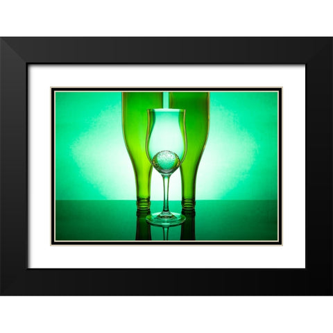 Green Glass ,12 Black Modern Wood Framed Art Print with Double Matting by Yakubovitch, Azriel