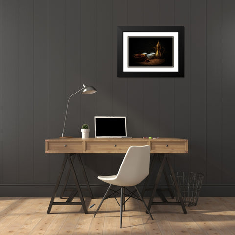 Stilllife Black Modern Wood Framed Art Print with Double Matting by Elsharma, Yasmin