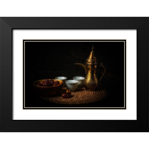 Stilllife Black Modern Wood Framed Art Print with Double Matting by Elsharma, Yasmin