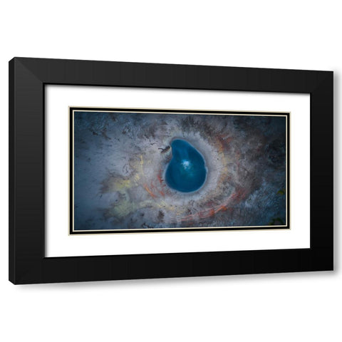 The Eye Black Modern Wood Framed Art Print with Double Matting by De La, Javier