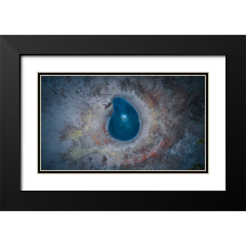 The Eye Black Modern Wood Framed Art Print with Double Matting by De La, Javier