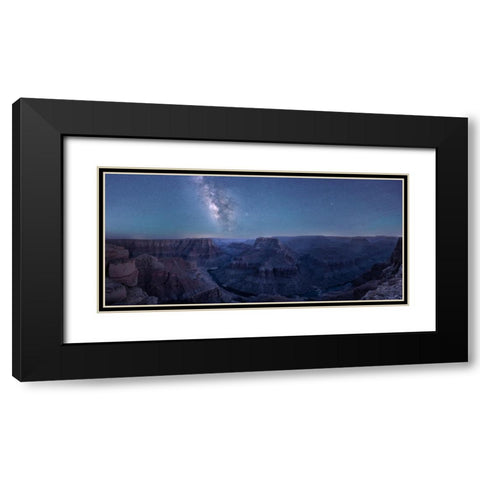 Grand Canyon And Milky Way Black Modern Wood Framed Art Print with Double Matting by Wei, Willa