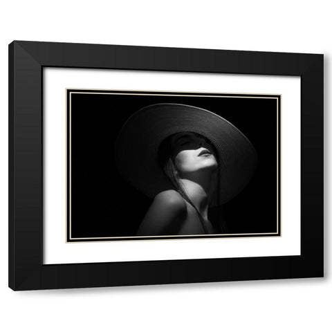 Tanya Black Modern Wood Framed Art Print with Double Matting by Fidanza, Toni