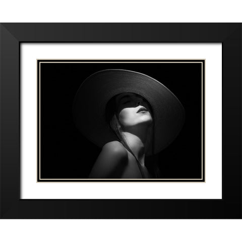 Tanya Black Modern Wood Framed Art Print with Double Matting by Fidanza, Toni